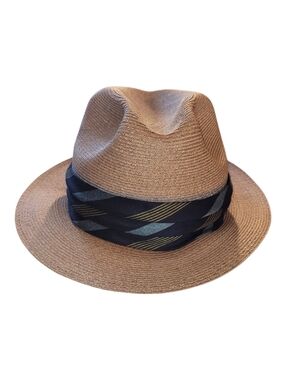 Vintage Men's Knox NY Fedora Hat Straw 7 1/2